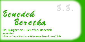 benedek beretka business card